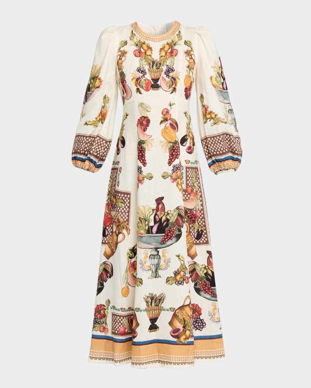 Mercado Linen Midi Dress